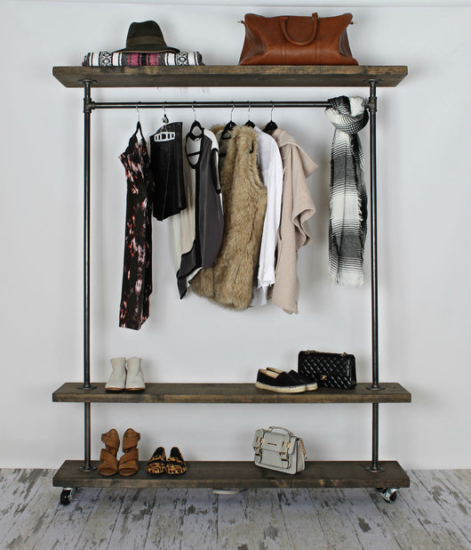 Triple Shelf Clothing Rack