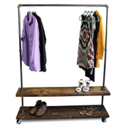 90D Double Shelf - Industrial Clothes Rack