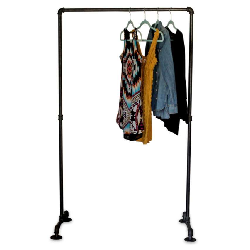 industrial tube garment cloth rack with