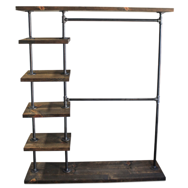 Industrial Double Bar Clothing Rack